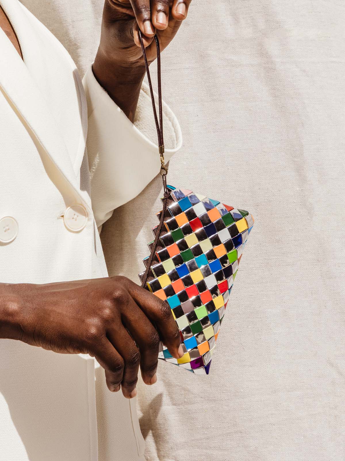 Upcycled Woven Clutch, Multi-Colored