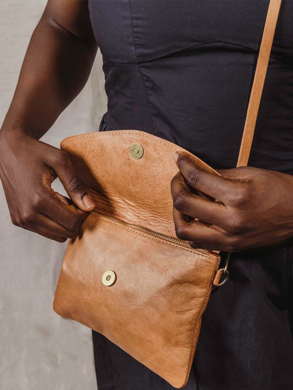 Leather Crossbody Clutch