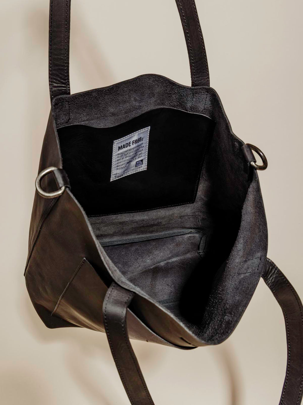 Black Leather Tote Bag