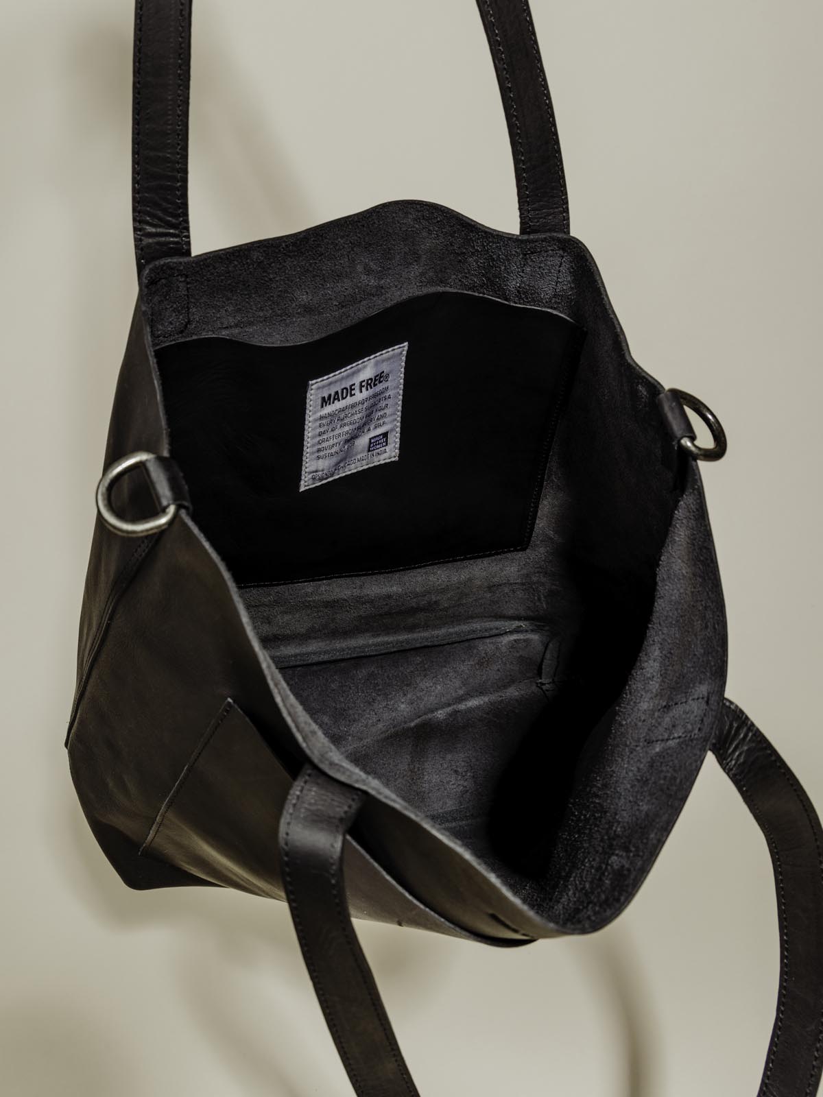 Black Leather Tote Bag