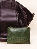 Leather Pouchette in Green