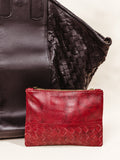 Leather Pouchette in Red