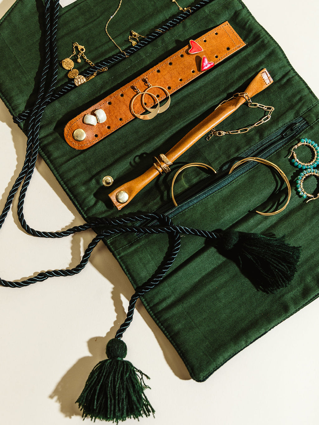 Emerald Travel Jewelry Organizer
